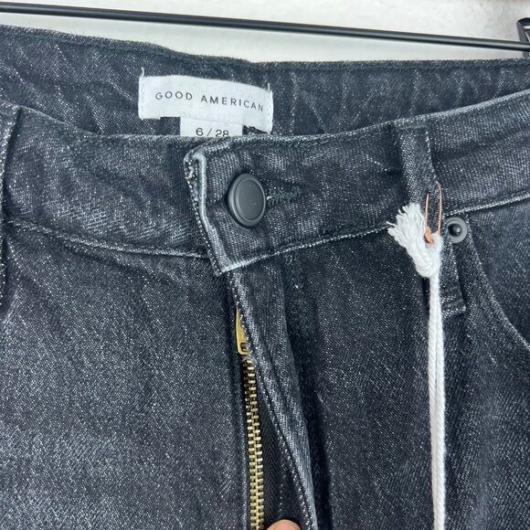 GOOD AMERICAN Good 90s Bermuda Shorts, Black227, Raw Hem Cut Offs, Size 6, NWT! - Picture 6 of 9